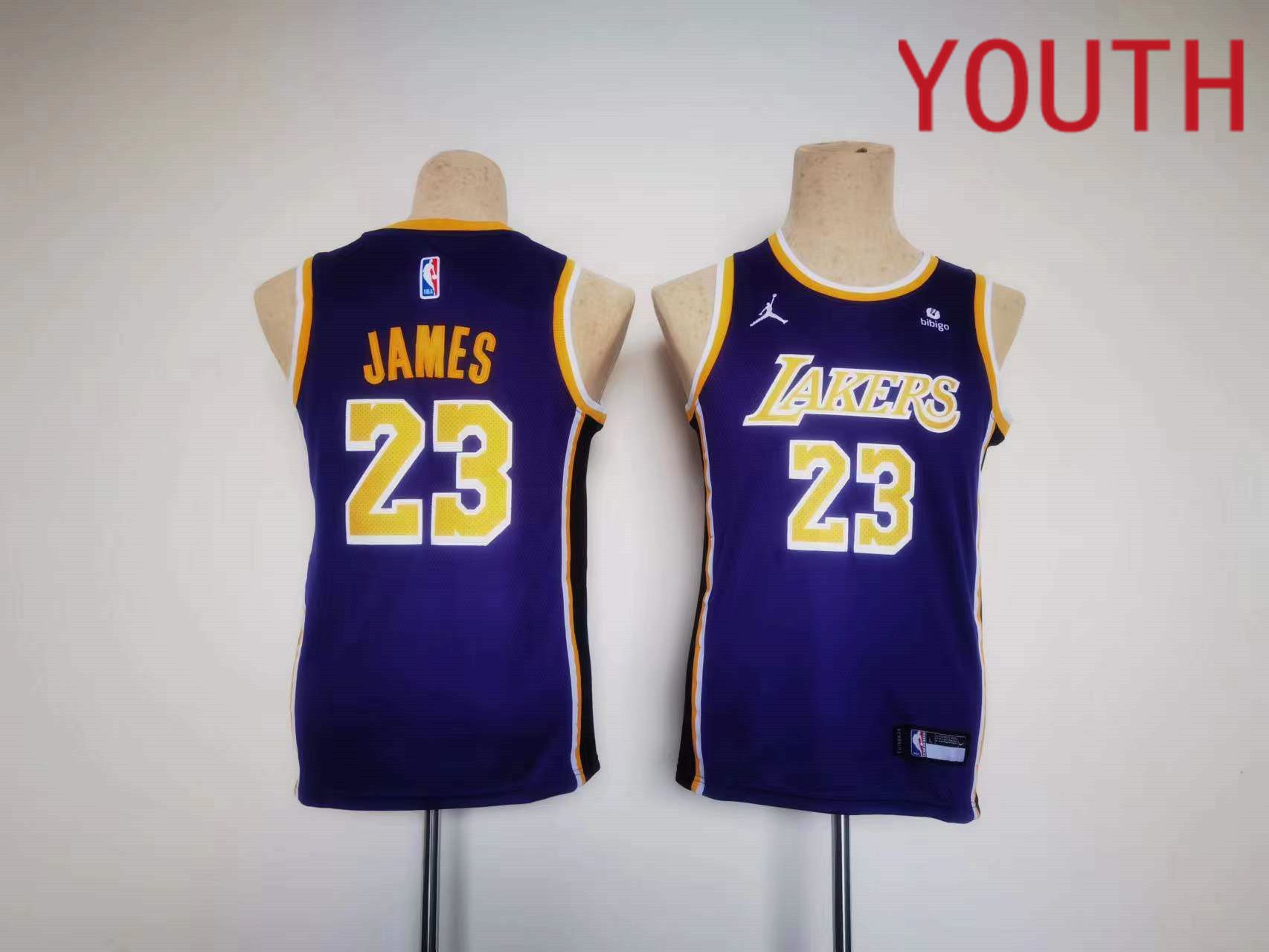 Youth Los Angeles Lakers 23 James Jordan Brand Purple 2023 NBA Jersey